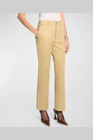 Saint Laurent Mid-Rise Straight-Leg Ankle Cotton Pants