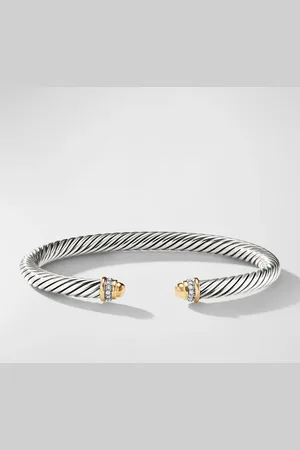 David Yurman Cable Classics Bracelet with Gold Domes and Diamonds