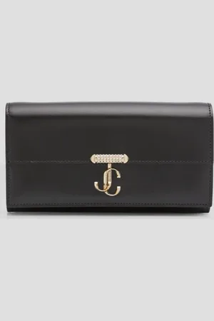 Jimmy Choo Varenne Leather Wallet with Embellished Strap
