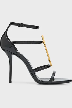 Saint Laurent Cassandra YSL Medallion Stiletto Sandals