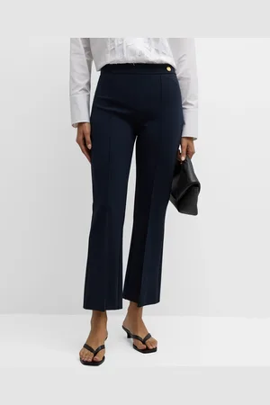Callas Milano Lola Cropped Pintuck Flare-Leg Pants