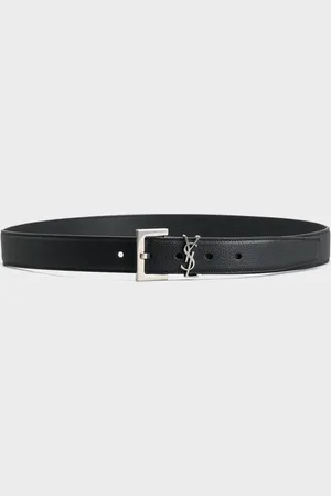 Saint Laurent YSL Cintura Box Leather Belt