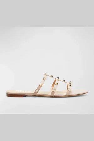 VALENTINO GARAVANI Rockstud Caged Flat Slide Sandals