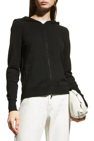 Loro Piana Merano Cashmere Zip-Front Hoodie Sweater