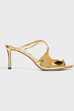 Jimmy Choo Anise Metallic Leather Slide Sandals