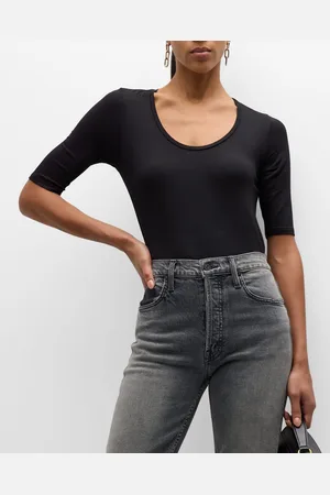 Majestic Soft Touch Half-Sleeve Scoop-Neck Top