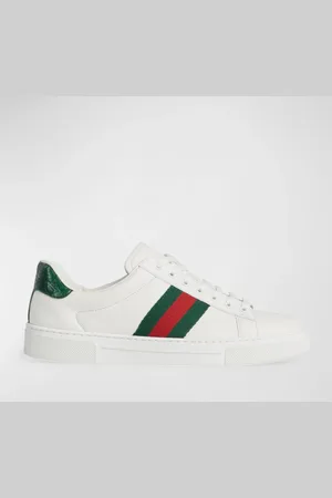 Gucci Ace Leather Web Low-Top Sneakers