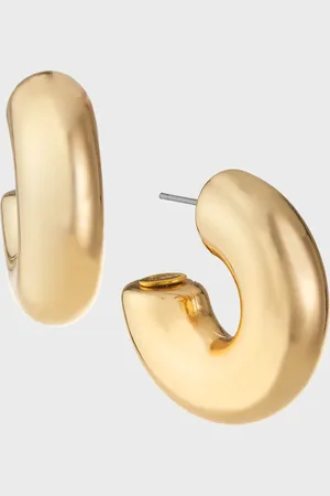 Kenneth Jay Lane Polished Chubby Hoop Earrings