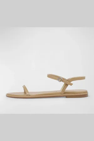 Aeyde Nettie Nude Leather Ankle-Strap Sandals