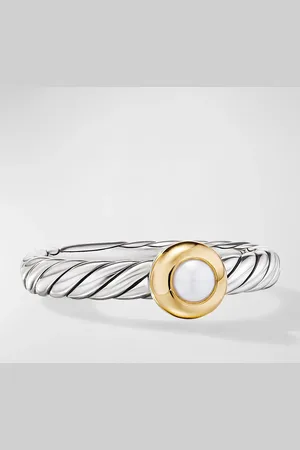 David Yurman Cable Flex Ring with Gemstone in Silver and 14K Gold, 2.8mm
