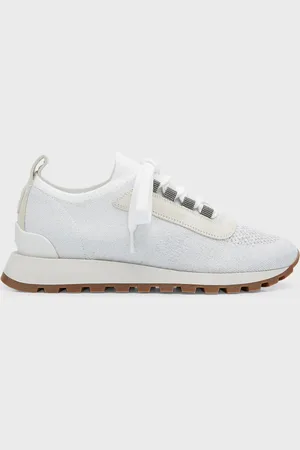 Brunello Cucinelli Knit Suede Trainer Sneakers