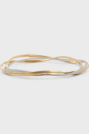 Marco Bicego Marrakech 18K Yellow and. White Gold Three Strand Diamond Bracelet