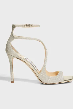 Jimmy Choo Azia Glitter Ankle-Strap Sandals