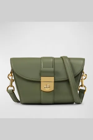 VERONICA BEARD The Crest Small Lock Leather Crossbody Bag