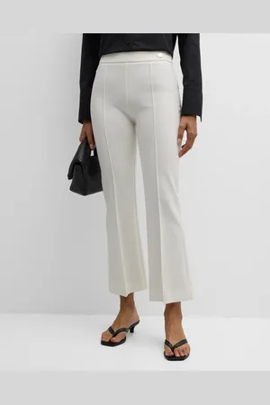 Callas Milano Lola Cropped Pintuck Flare-Leg Pants