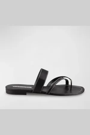 Manolo Blahnik Susa Flat Leather Sandals