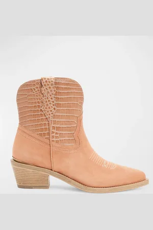 Partlow Boots Jena Croco Western Ankle Booties