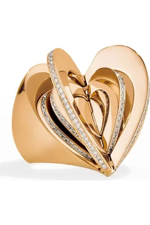 Cadar 18k Rose Gold Diamond Heart Ring, Size 7