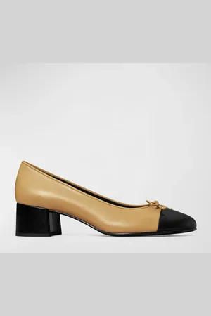 Tory Burch Bicolor Cap-Toe Ballerina Pumps