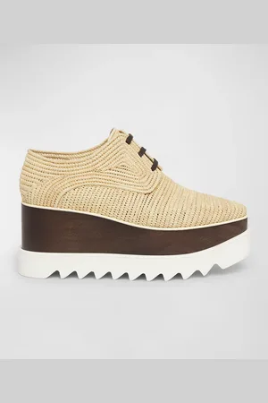 Stella McCartney Elyse Raffia Platform Sneaker Loafers