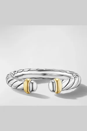 David Yurman Cable Flex Open Ring in Silver and 14K Gold, 3.4mm
