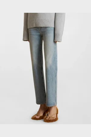 Khaite Abigail High-Rise Straight-Leg Ankle Jeans
