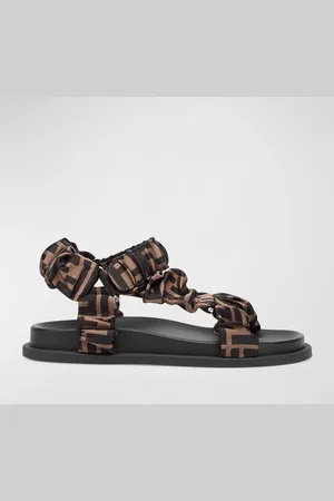 Fendi Ruched Logo Hiking Sporty Sandals