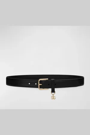Dolce & Gabbana DG Charm Smooth Leather & Brass Belt