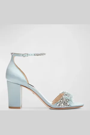 Badgley Mischka Finesse Satin Pumps w/ Crystals