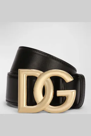Dolce & Gabbana DG Logo Buckle Leather Belt