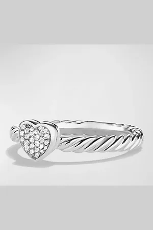 David Yurman Petite Pave Heart Ring with Diamonds