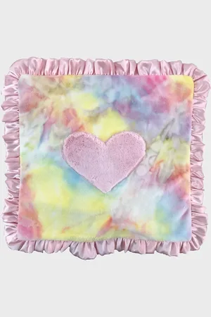 Boogie Baby Tie-Dye Heart Satin-Trim Baby Blanket