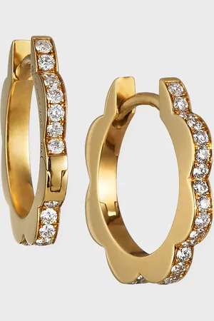 Cadar 18k Yellow Gold Small Diamond Triplet Hoop Earrings