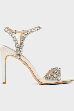 Badgley Mischka Galia Metallic Crystal Stiletto Sandals
