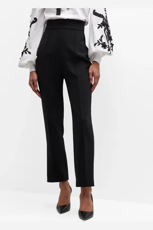 Carolina Herrera High-Rise Skinny-Leg Ankle Crepe Pants