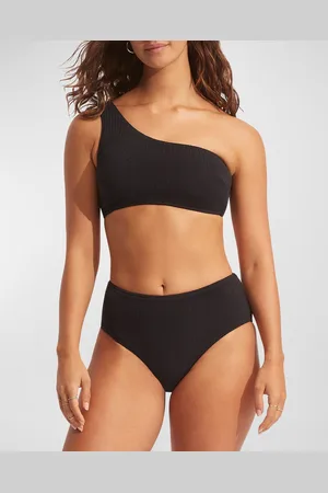 Seafolly Textured One-Shoulder Bikini Top