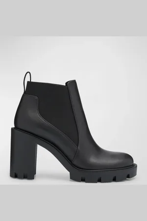 Christian Louboutin Marchacroche Leather Red Sole Chelsea Booties