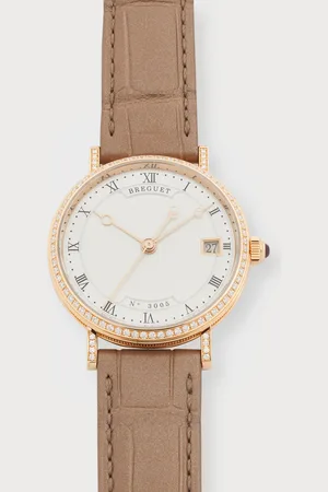 Breguet Classique 33.5mm 18k Rose Gold Diamond Watch w/ Alligator Strap