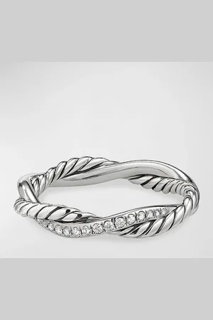 David Yurman Petite Infinity Twisted Ring with Pave Diamonds