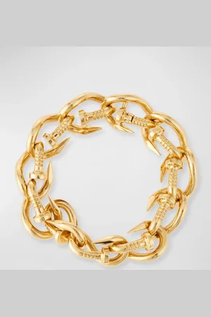 David Webb 18k Polished Nail Link Bangle Bracelet