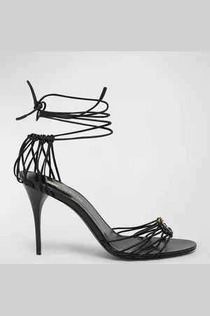 Saint Laurent Jota Strappy YSL Ankle-Wrap Sandals