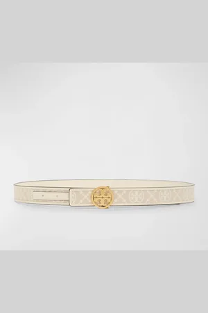 Tory Burch Miller T-Monogram Mixed-Media Belt