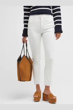 VERONICA BEARD Carly Kick Flare Raw Hem Ankle Jeans