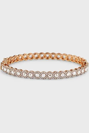 64 Facets Scallop 18K Rose Gold Scallop Diamond Bangle, 5.75tcw