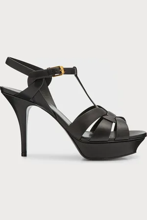 Saint Laurent Tribute Patent Sandals, 4" Heel