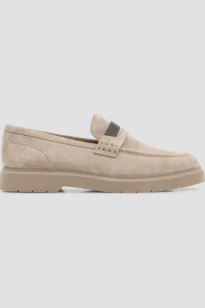Brunello Cucinelli Suede Monili Casual Loafers