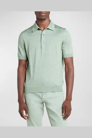 ZEGNA Taupe Three-Button Polo