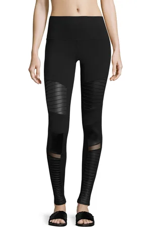 alo High-Waist Moto Sport Leggings with Mesh Panels