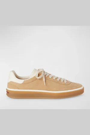 Loro Piana Mixed Leather Low-Top Tennis Sneakers