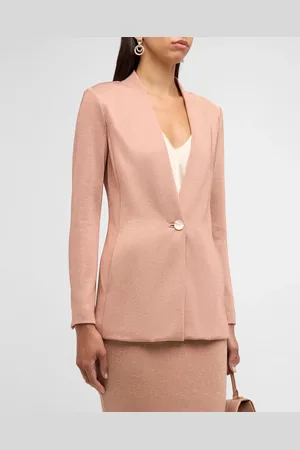Giorgio Armani Metallic Bonded Jersey One-Button Blazer